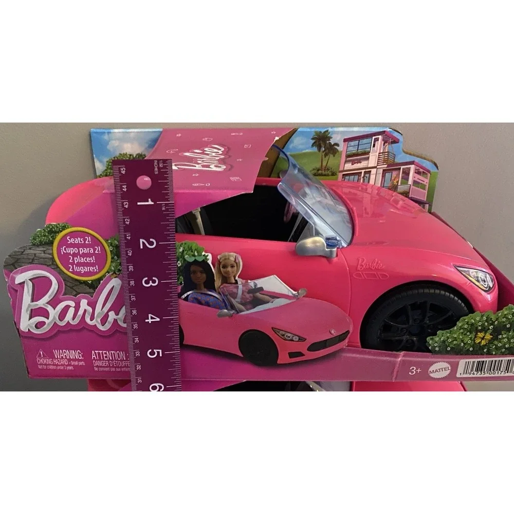 NEW Barbie Convertible 2-Seater Vehicle Pink Car w/ Rolling Wheels‎ HBT92 Mattel